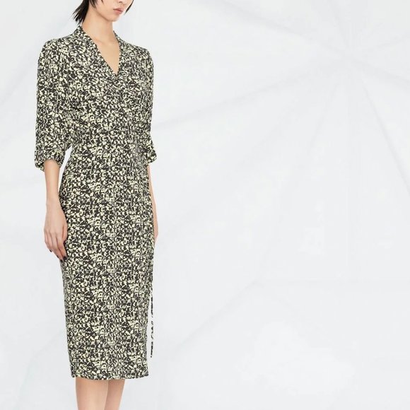 GANNI floral wrap midi dress - Picture 4 of 6
